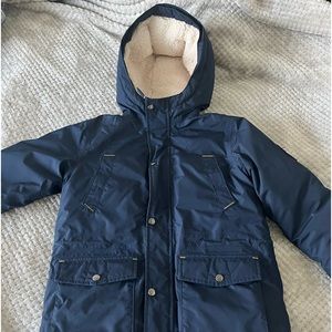 Lands End Dark Blue Winter Coat . Size (10-12)